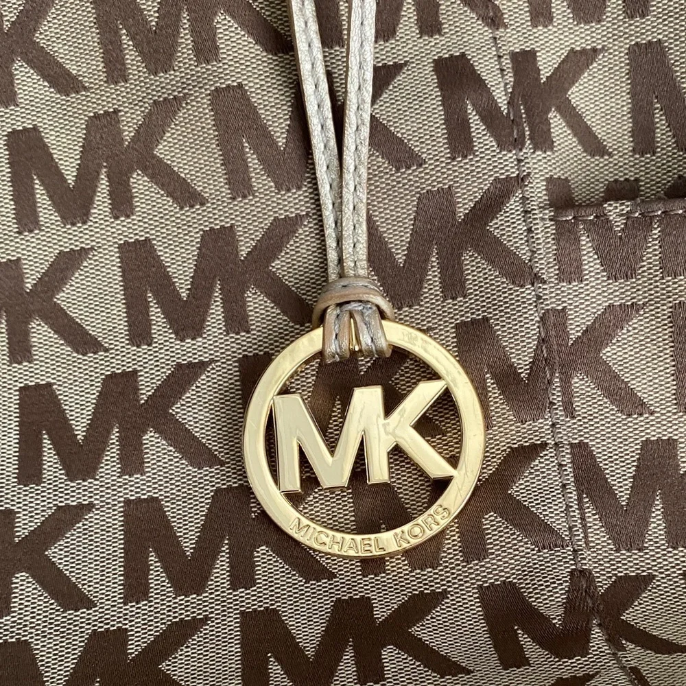 Michael Kors Brown and Gold Signature Tote